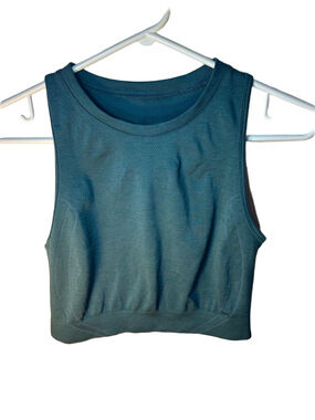 Alphalete Sleeveless Gym Activeweae Crop Tank Top - Teal Green size L